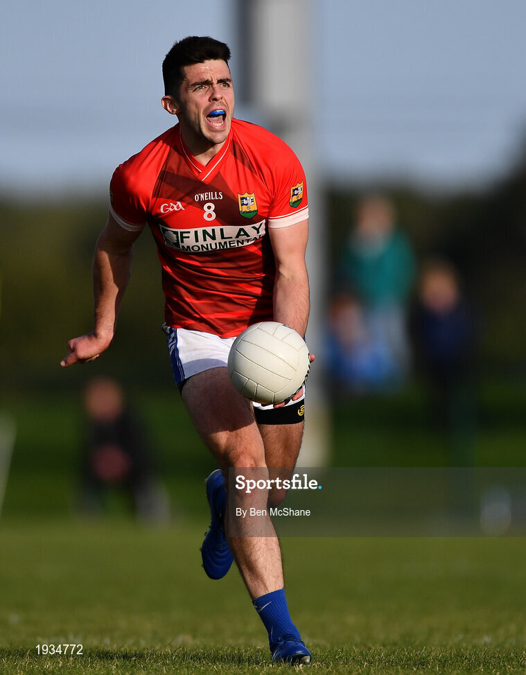27 September 2020; RJ Callaghan of Ardee St Mary's during the Louth County Senior Football Championship Final match between Naomh Mairtin and Ardee St Mary’s at Darver Louth Centre of Excellence in Louth. Photo by Ben McShane/Sportsfile