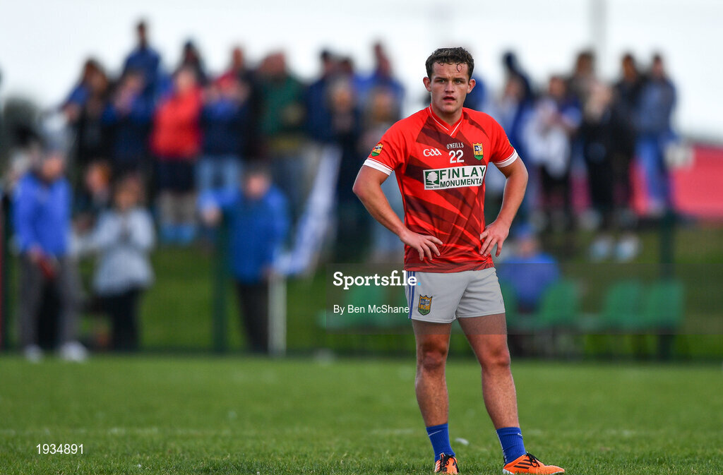 27 September 2020; Carl Gillespie of Ardee St Mary's reacts during the Louth County Senior Football Championship Final match between Naomh Mairtin and Ardee St Mary’s at Darver Louth Centre of Excellence in Louth. Photo by Ben McShane/Sportsfile