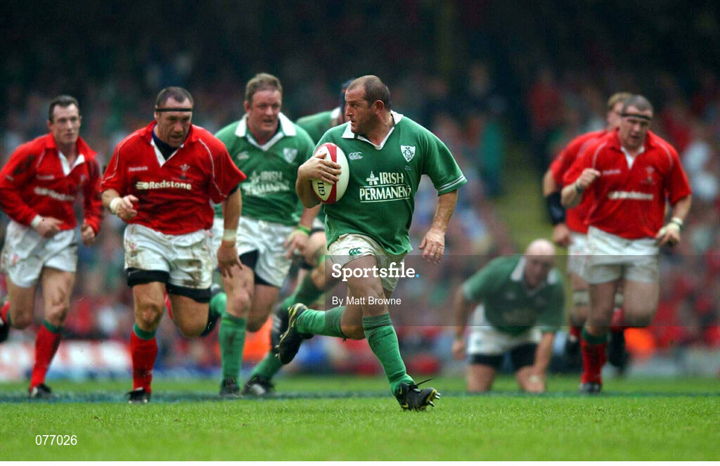 13 October 2001; Peter Clohessy, Ireland in action against Wales, Lloyds TSB Six Nations Championship, Millennium Stadium, Cardiff, Wales. Rugby. Photo by Matt Browne/Sportsfile