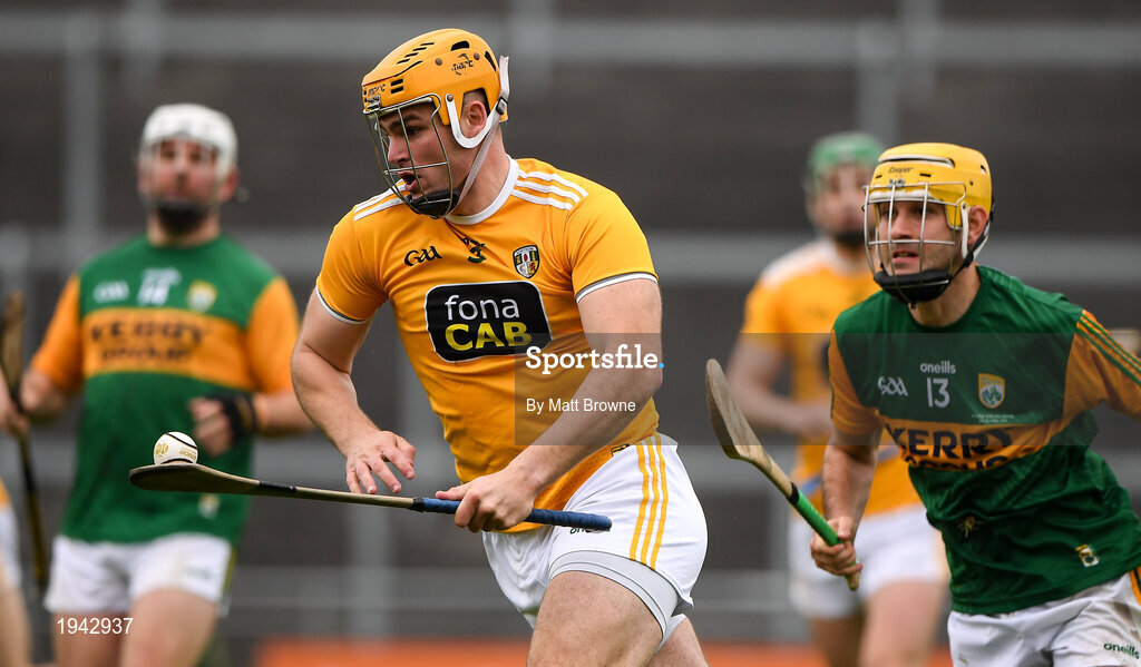 18 October 2020; Matthew Donnelly of Antrim during the Allianz Hurling League Division 2A Final match between Antrim and Kerry at Bord na Mona O'Connor Park in Tullamore, Offaly. Photo by Matt Browne/Sportsfile