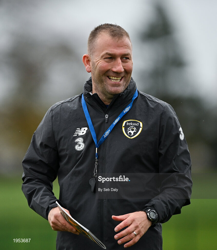 11 November 2020; Assistant manager Alan Reynolds during a Republic of Ireland U21 training session at the FAI National Training Centre in Abbotstown, Dublin. Photo by Seb Daly/Sportsfile
