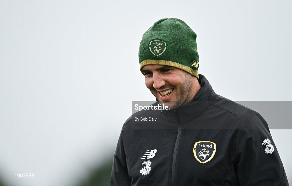 11 November 2020; Assistant manager John O'Shea during a Republic of Ireland U21 training session at the FAI National Training Centre in Abbotstown, Dublin. Photo by Seb Daly/Sportsfile