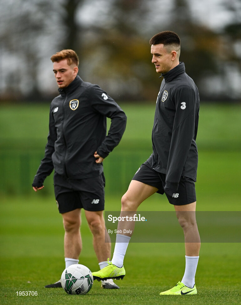 11 November 2020; Darragh Leahy during a Republic of Ireland U21 training session at the FAI National Training Centre in Abbotstown, Dublin. Photo by Seb Daly/Sportsfile