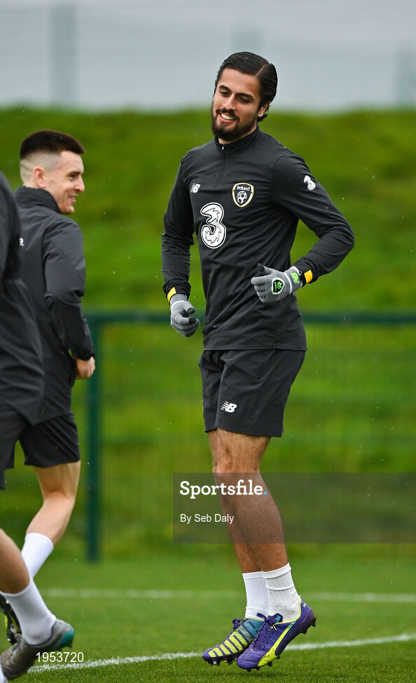 11 November 2020; Zack Elbouzedi during a Republic of Ireland U21 training session at the FAI National Training Centre in Abbotstown, Dublin. Photo by Seb Daly/Sportsfile