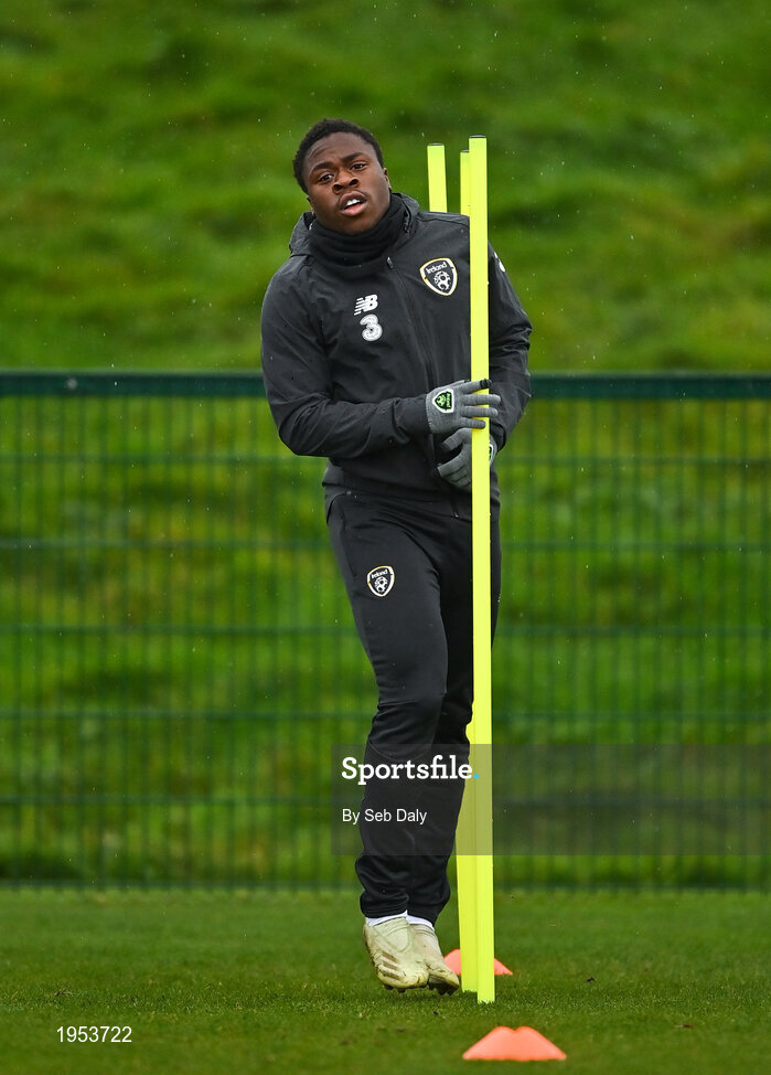 11 November 2020; Michael Obafemi during a Republic of Ireland U21 training session at the FAI National Training Centre in Abbotstown, Dublin. Photo by Seb Daly/Sportsfile