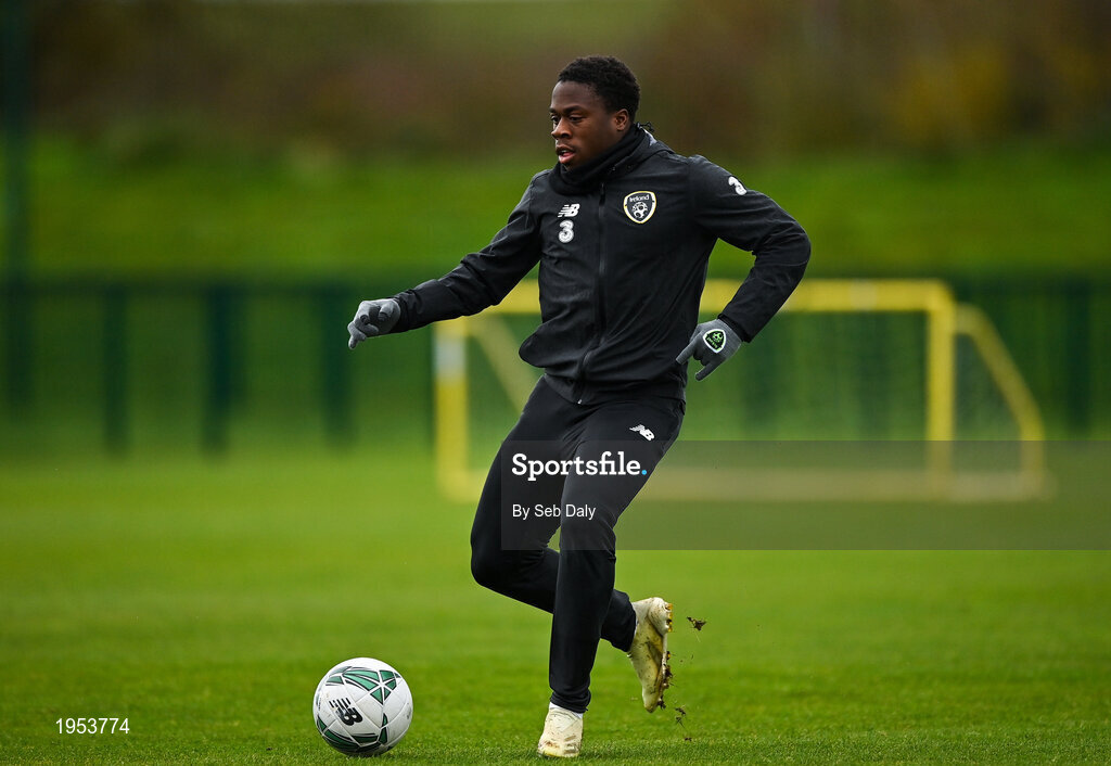 11 November 2020; Michael Obafemi during a Republic of Ireland U21 training session at the FAI National Training Centre in Abbotstown, Dublin. Photo by Seb Daly/Sportsfile