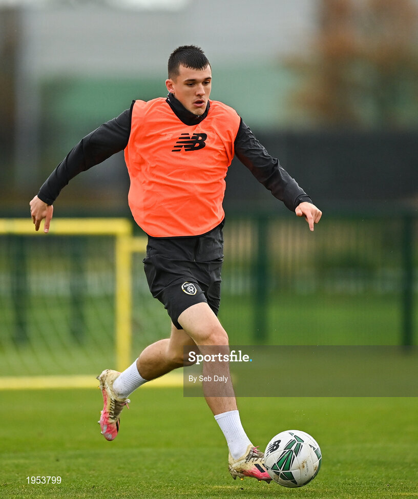 11 November 2020; Jason Knight during a Republic of Ireland U21 training session at the FAI National Training Centre in Abbotstown, Dublin. Photo by Seb Daly/Sportsfile