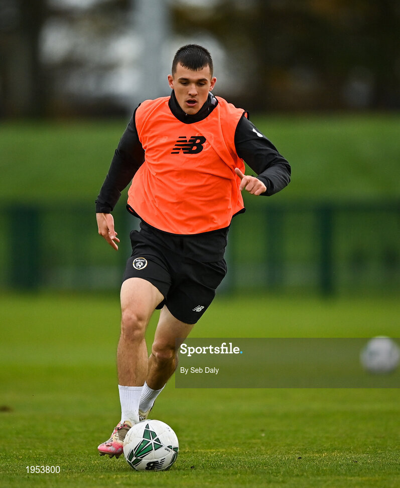 11 November 2020; Jason Knight during a Republic of Ireland U21 training session at the FAI National Training Centre in Abbotstown, Dublin. Photo by Seb Daly/Sportsfile