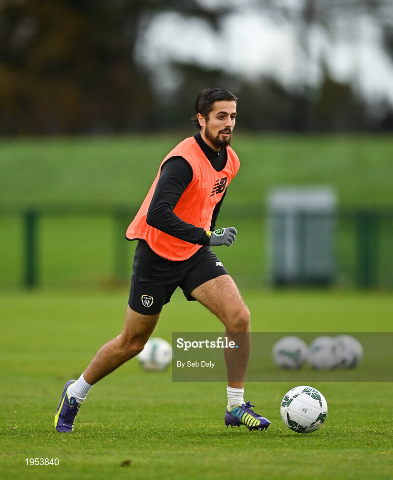 11 November 2020; Zack Elbouzedi during a Republic of Ireland U21 training session at the FAI National Training Centre in Abbotstown, Dublin. Photo by Seb Daly/Sportsfile