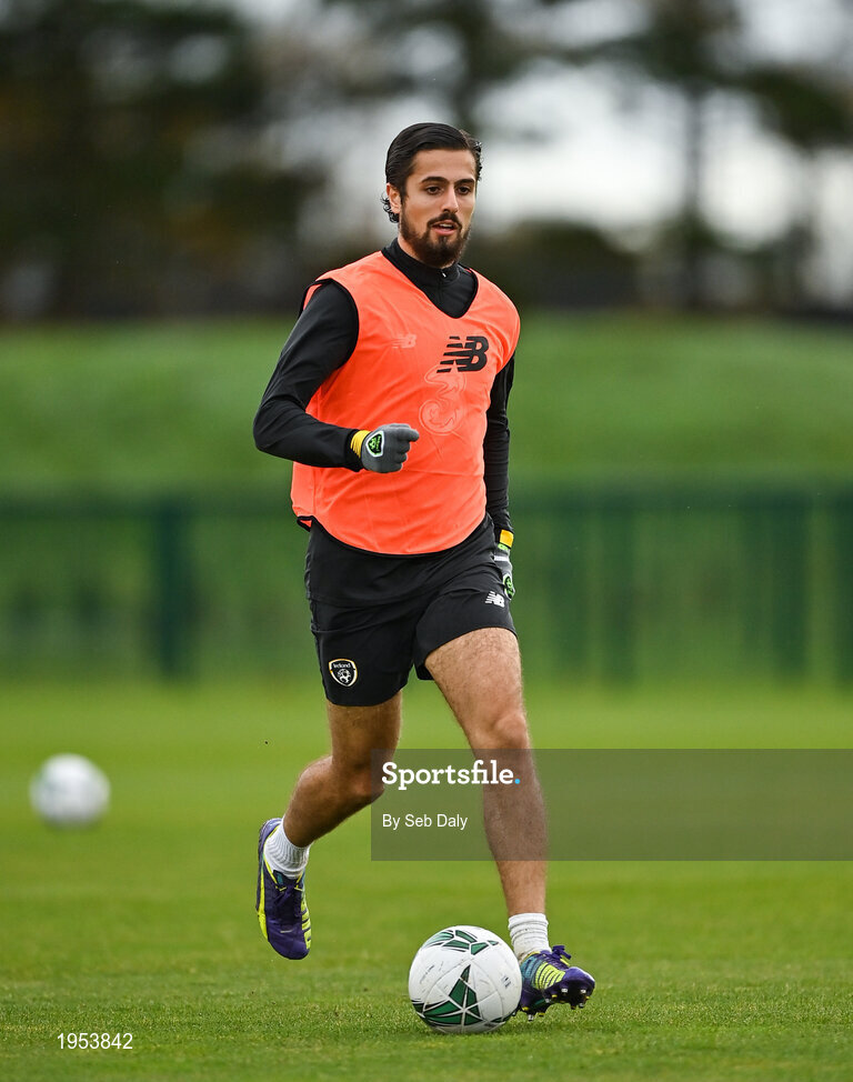 11 November 2020; Zack Elbouzedi during a Republic of Ireland U21 training session at the FAI National Training Centre in Abbotstown, Dublin. Photo by Seb Daly/Sportsfile