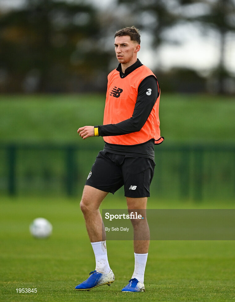 11 November 2020; Conor Masterson during a Republic of Ireland U21 training session at the FAI National Training Centre in Abbotstown, Dublin. Photo by Seb Daly/Sportsfile