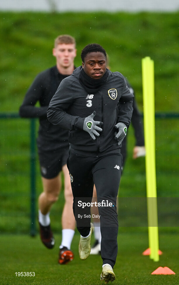 11 November 2020; Michael Obafemi during a Republic of Ireland U21 training session at the FAI National Training Centre in Abbotstown, Dublin. Photo by Seb Daly/Sportsfile
