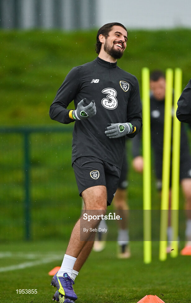 11 November 2020; Zack Elbouzedi during a Republic of Ireland U21 training session at the FAI National Training Centre in Abbotstown, Dublin. Photo by Seb Daly/Sportsfile
