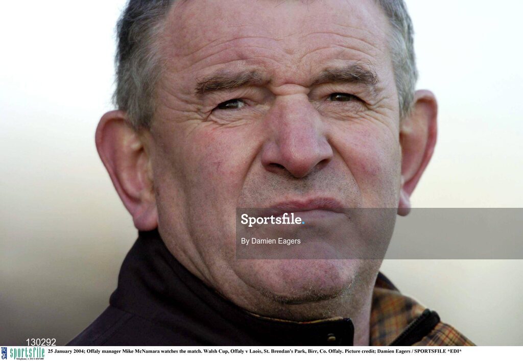 25 January 2004; Offaly manager Mike McNamara watches the match. Walsh Cup, Offaly v Laois, St. Brendan's Park, Birr, Co. Offaly. Picture credit; Damien Eagers / SPORTSFILE *EDI*