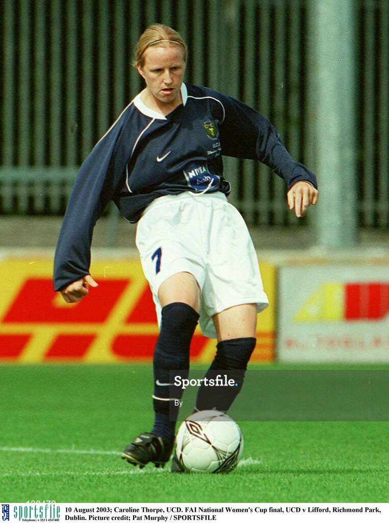 10 August 2003; Caroline Thorpe, UCD. FAI National Women's Cup final, UCD v Lifford, Richmond Park, Dublin. Picture credit; Pat Murphy / SPORTSFILE