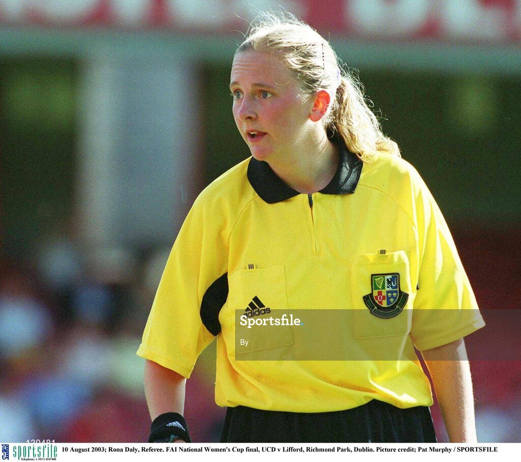 10 August 2003; Rona Daly, Referee. FAI National Women's Cup final, UCD v Lifford, Richmond Park, Dublin. Picture credit; Pat Murphy / SPORTSFILE