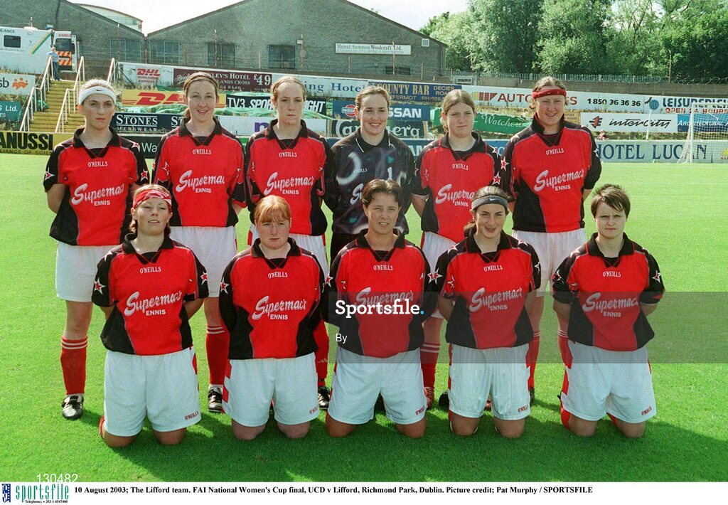 10 August 2003; The Lifford team. FAI National Women's Cup final, UCD v Lifford, Richmond Park, Dublin. Picture credit; Pat Murphy / SPORTSFILE