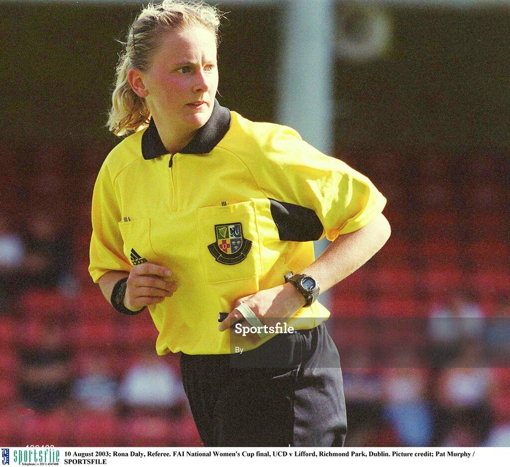 10 August 2003; Rona Daly, Referee. FAI National Women's Cup final, UCD v Lifford, Richmond Park, Dublin. Picture credit; Pat Murphy / SPORTSFILE