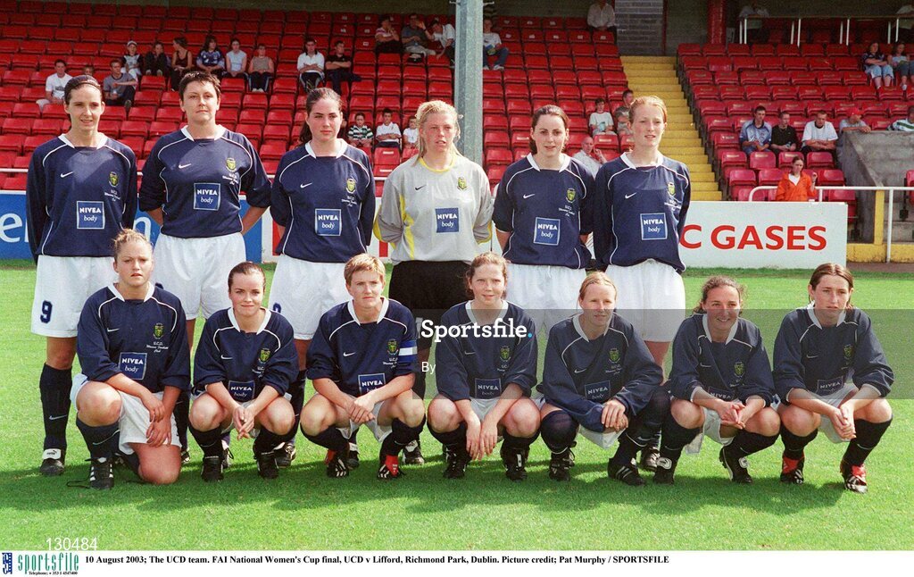 10 August 2003; The UCD team. FAI National Women's Cup final, UCD v Lifford, Richmond Park, Dublin. Picture credit; Pat Murphy / SPORTSFILE