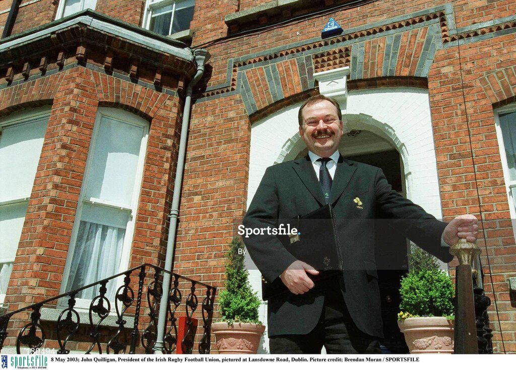 8 May 2003; John Quilligan, President of the Irish Rugby Football Union, pictured at Lansdowne Road, Dublin. Picture credit; Brendan Moran / SPORTSFILE