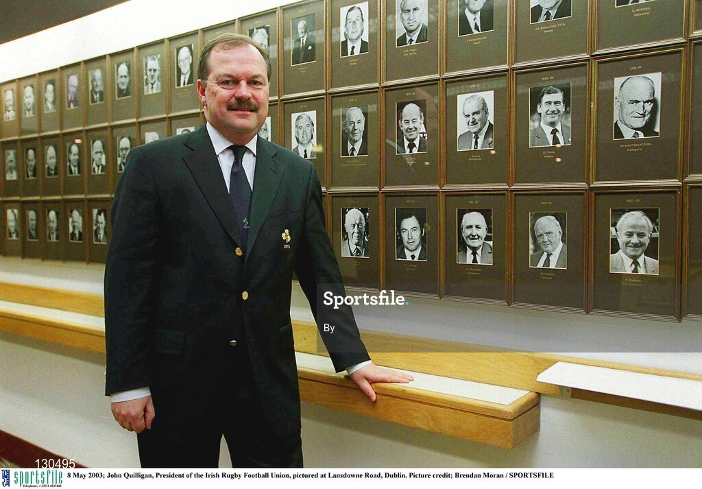 8 May 2003; John Quilligan, President of the Irish Rugby Football Union, pictured at Lansdowne Road, Dublin. Picture credit; Brendan Moran / SPORTSFILE