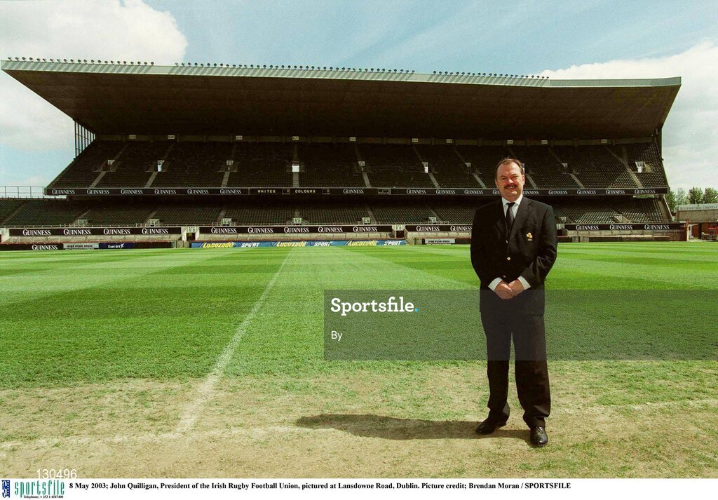 8 May 2003; John Quilligan, President of the Irish Rugby Football Union, pictured at Lansdowne Road, Dublin. Picture credit; Brendan Moran / SPORTSFILE