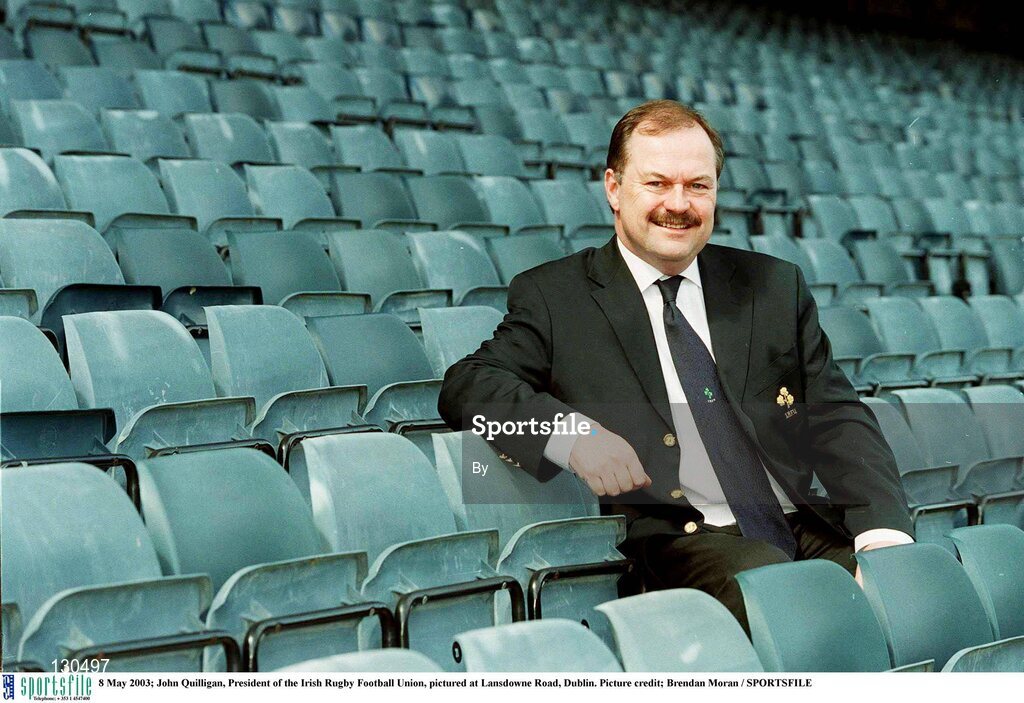 8 May 2003; John Quilligan, President of the Irish Rugby Football Union, pictured at Lansdowne Road, Dublin. Picture credit; Brendan Moran / SPORTSFILE