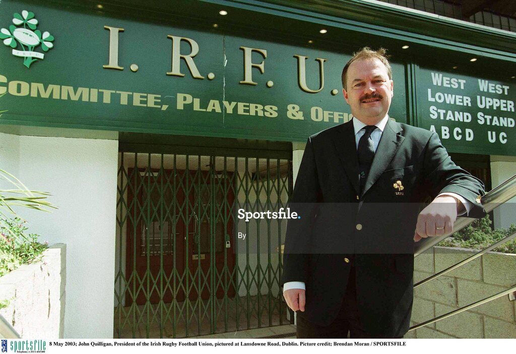 8 May 2003; John Quilligan, President of the Irish Rugby Football Union, pictured at Lansdowne Road, Dublin. Picture credit; Brendan Moran / SPORTSFILE