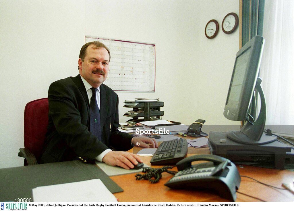 8 May 2003; John Quilligan, President of the Irish Rugby Football Union, pictured at Lansdowne Road, Dublin. Picture credit; Brendan Moran / SPORTSFILE
