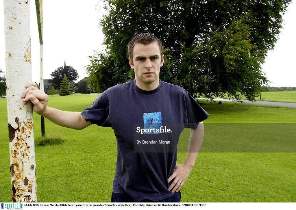 23 July 2003; Brendan Murphy, Offaly hurler, pictured in the grounds of Mount St Joseph Abbey, Co. Offaly. Picture credit; Brendan Moran / SPORTSFILE *EDI*