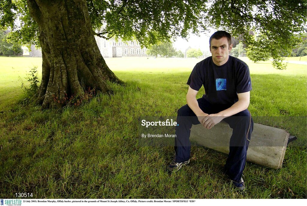 23 July 2003; Brendan Murphy, Offaly hurler, pictured in the grounds of Mount St Joseph Abbey, Co. Offaly. Picture credit; Brendan Moran / SPORTSFILE *EDI*
