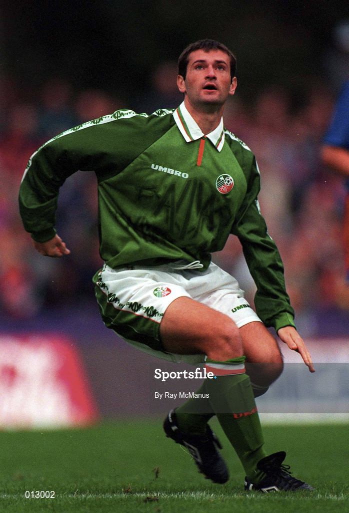 31 August 1996; Alan Moore of Republic of Ireland during the FIFA World Cup 1998 Group 8 Qualifying match between Liechtenstein and Republic of Ireland at Eschen-Mauren Sportpark, Eschen in Liechtenstein. Photo by Ray McManus/Sportsfile