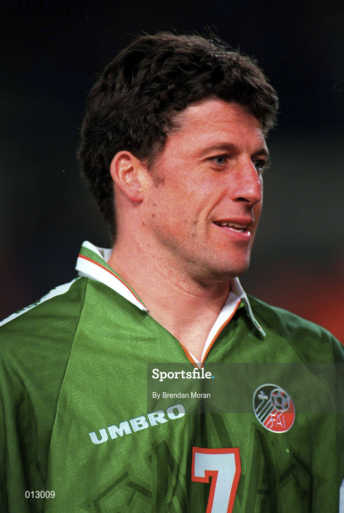 9 October 1996; Andy Townsend of Republic of Ireland during the FIFA World Cup 1998 Group 8 Qualifiying match between Republic of Ireland and Macedonia at Landsdowne Road in Dublin. Photo by Brendan Moran/Sportsfile