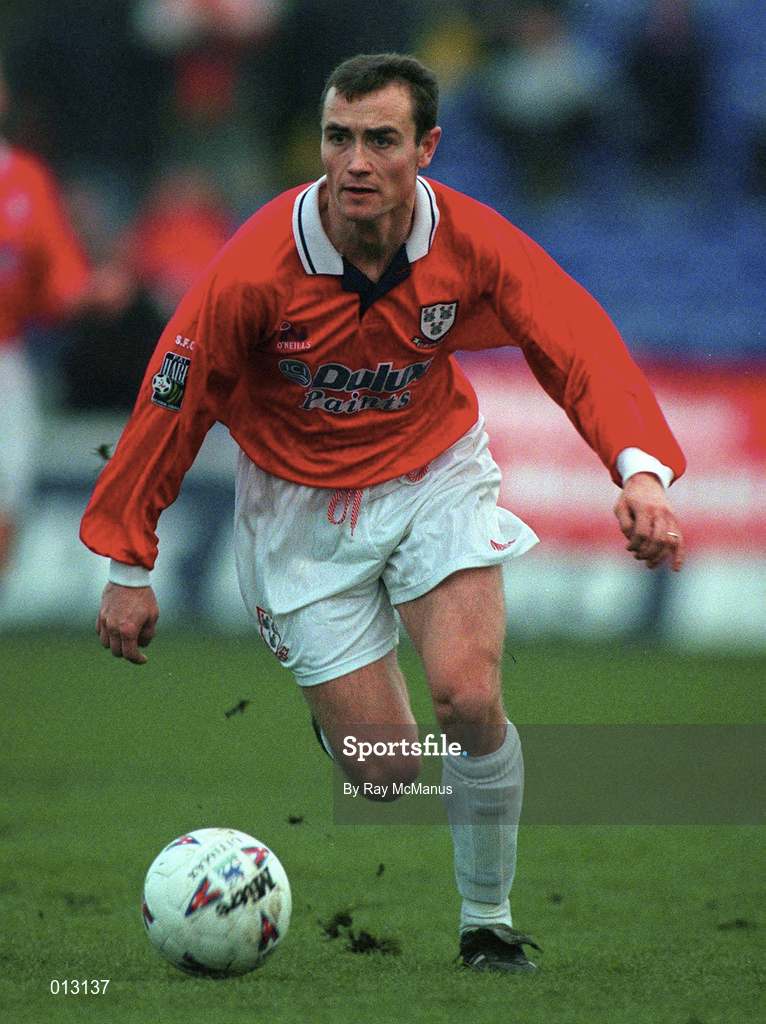 8 December 1996; Declan Geoghegan of Shelbourne during the Bord Gáis National League Premier Division match between Shelbourne and Sligo Rovers at Tolka Park in Dublin. Photo by Ray McManus/Sportsfile