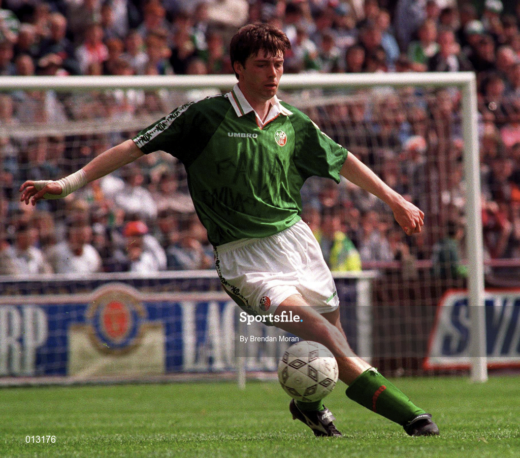 2 June 1996; Gary Breen of Republic of Ireland during the International Friendly match between Republic of Ireland and Croatia at Lansdowne in Dublin. Photo by Brendan Moran/Sportsfile