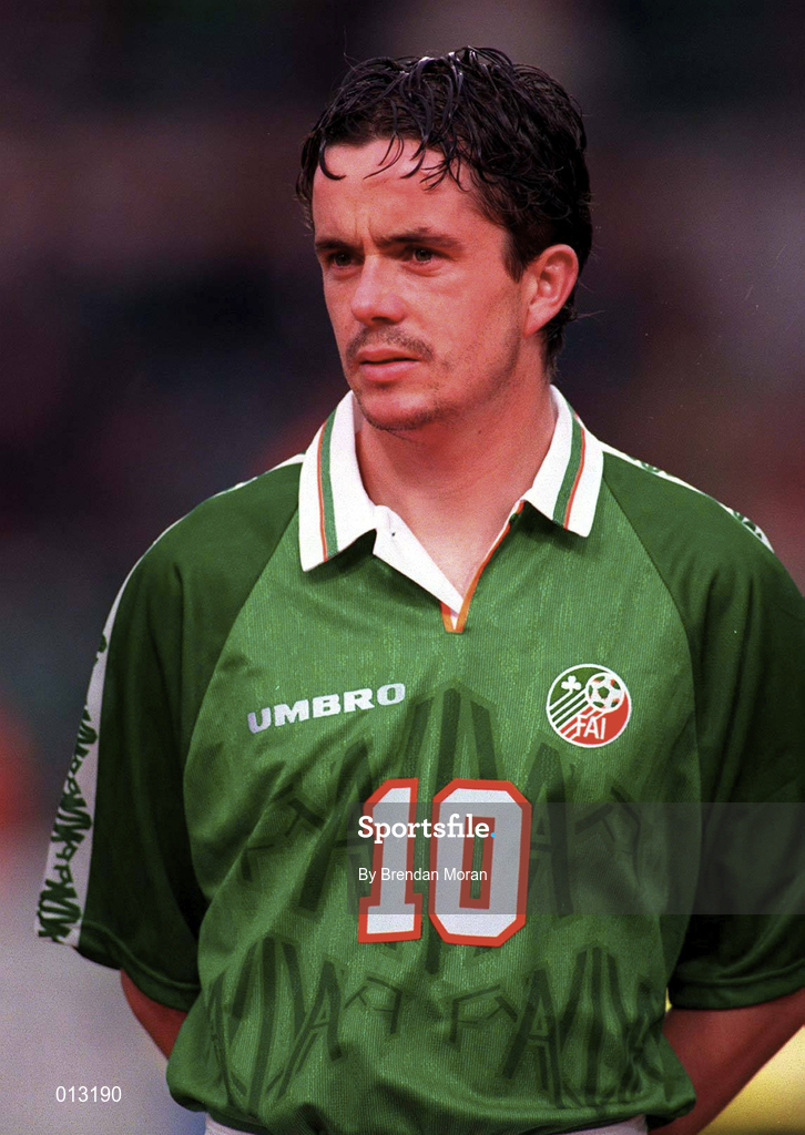 21 May 1997; Gary Kelly of Republic of Ireland during the FIFA World Cup 1998 Group 8 Qualifying match between Republic of Ireland and Liechtenstein at Lansdowne Road in Dublin. Photo by Brendan Moran/Sportsfile