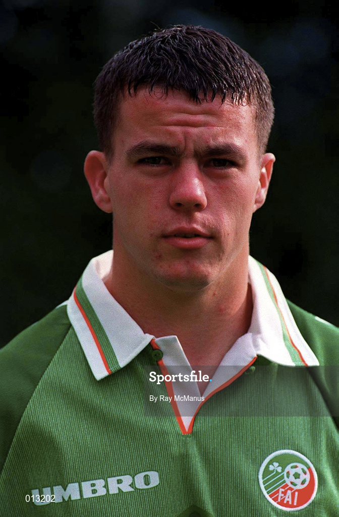 31 August 1996; Ian Harte during a Republic of Ireland portrait session. Photo by Ray McManus/Sportsfile