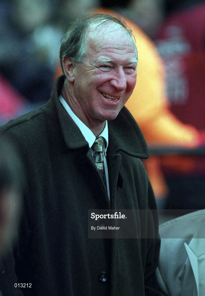 21 May 1997; Jack Charlton during the FIFA World Cup 1998 Group 8 Qualifying match between Republic of Ireland and Liechtenstein at Lansdowne Road in Dublin. Photo by David Maher/Sportsfile