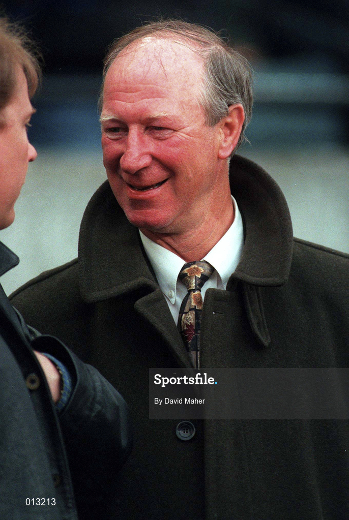 21 May 1997; Jack Charlton during the FIFA World Cup 1998 Group 8 Qualifying match between Republic of Ireland and Liechtenstein at Lansdowne Road in Dublin. Photo by David Maher/Sportsfile