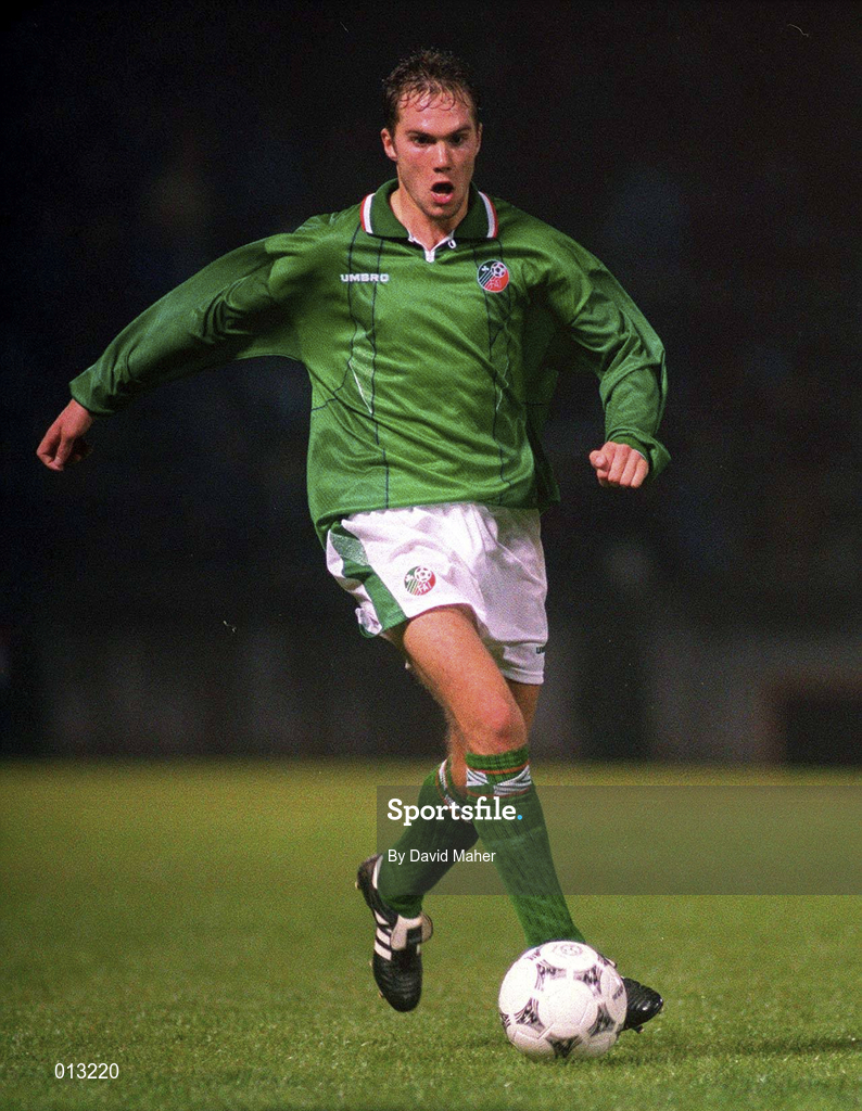 7 September 1994; Jason McAteer of Republic of Ireland during the UEFA EURO1996 Group 6 Qualifying match between Latvia and Republic of Ireland at Daugava National Stadium in Riga, Latvia. Photo by David Maher/Sportsfile