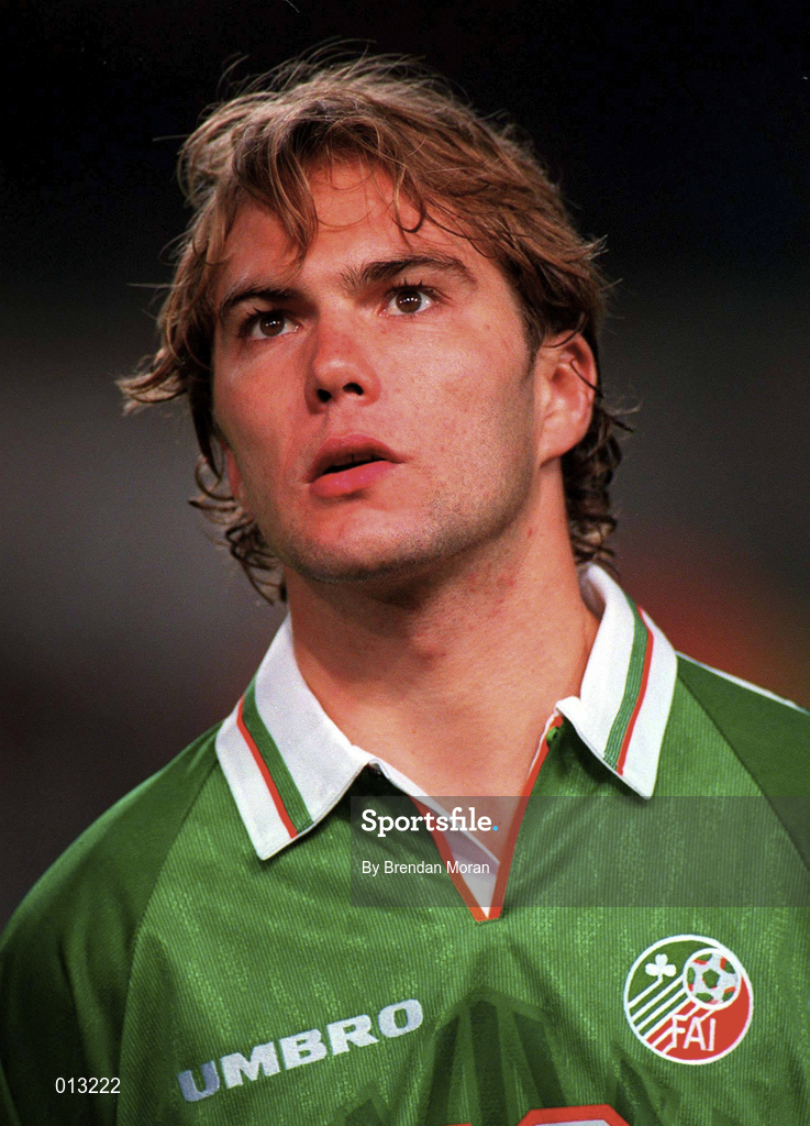 9 October 1996; Jason McAteer of Republic of Ireland during the FIFA World Cup 1998 Group 8 Qualifiying match between Republic of Ireland and Macedonia at Landsdowne Road in Dublin. Photo by Brendan Moran/Sportsfile