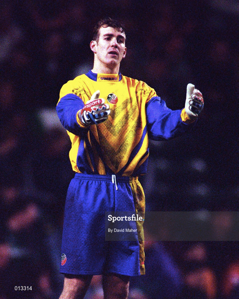 13 December 1994; Keith Branagan of Republic of Ireland during the B International match between England and Republic of Ireland at Anfield in Liverpool, England. Photo by David Maher/Sportsfile