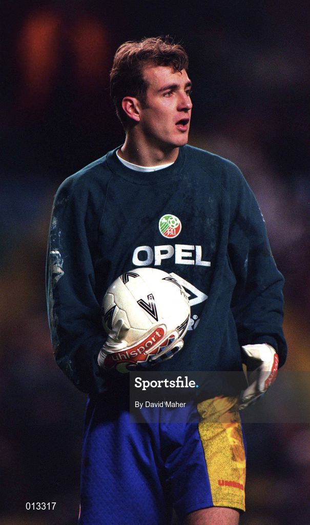 13 December 1994; Keith Branagan of Republic of Ireland prior to the B International match between England and Republic of Ireland at Anfield in Liverpool, England. Photo by David Maher/Sportsfile
