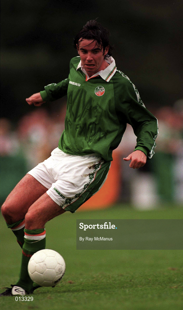 31 August 1996; Keith O'Neill of Republic of Ireland during the FIFA World Cup 1998 Group 8 Qualifying match between Liechtenstein and Republic of Ireland at Eschen-Mauren Sportpark, Eschen in Liechtenstein. Photo by Ray McManus/Sportsfile