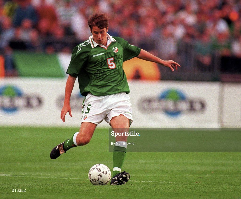 20 August 1997; Kenny Cunningham of Republic of Ireland during the FIFA World Cup 1998 Group 8 Qualifying match between Republic of Ireland and Lithuania at Lansdowne Road in Dublin. Photo by Matt Browne/Sportsfile