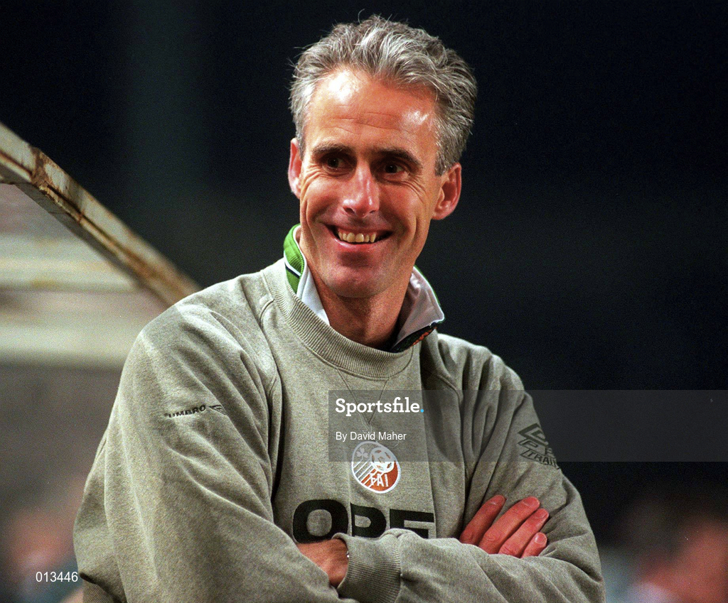 27 March 1996; Republic of Ireland manager Mick McCarthy on his first match in charge during the International Friendly match between Republic of Ireland and Russia at Lansdowne Road in Dublin. Photo by David Maher/Sportsfile