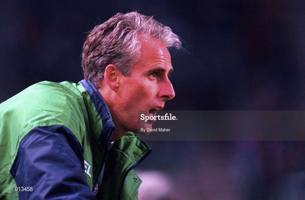 21 May 1997; Republic of Ireland manager Mick McCarthy during the FIFA World Cup 1998 Group 8 Qualifying match between Republic of Ireland and Liechtenstein at Lansdowne Road in Dublin. Photo by David Maher/Sportsfile