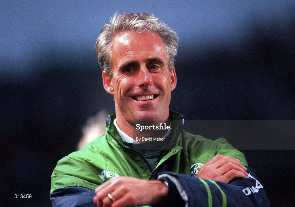 21 May 1997; Republic of Ireland manager Mick McCarthy during the FIFA World Cup 1998 Group 8 Qualifying match between Republic of Ireland and Liechtenstein at Lansdowne Road in Dublin. Photo by David Maher/Sportsfile