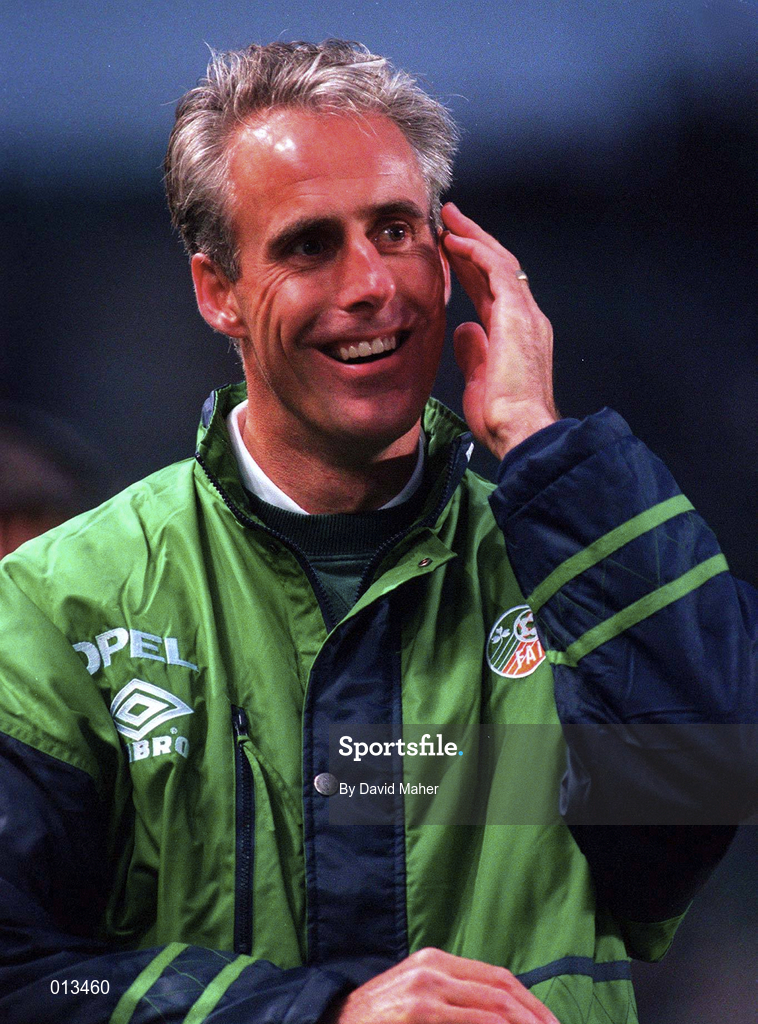 21 May 1997; Republic of Ireland manager Mick McCarthy during the FIFA World Cup 1998 Group 8 Qualifying match between Republic of Ireland and Liechtenstein at Lansdowne Road in Dublin. Photo by David Maher/Sportsfile