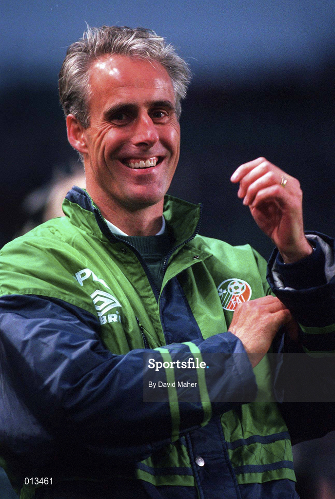 21 May 1997; Republic of Ireland manager Mick McCarthy during the FIFA World Cup 1998 Group 8 Qualifying match between Republic of Ireland and Liechtenstein at Lansdowne Road in Dublin. Photo by David Maher/Sportsfile
